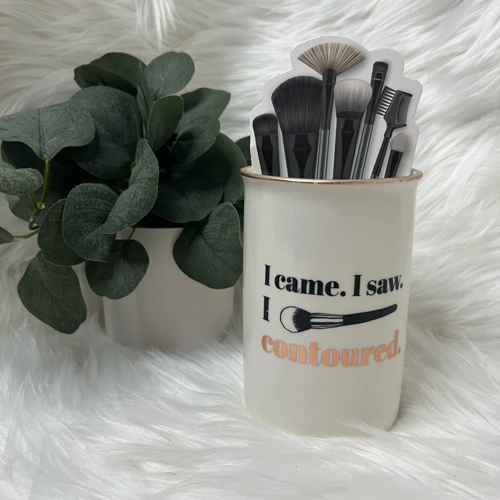 White Makeup Brush Holder